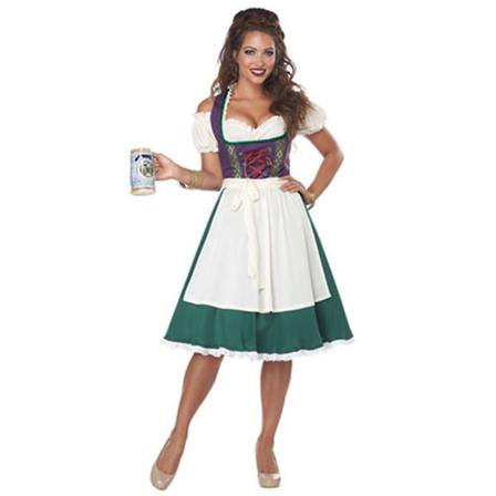 Carnival Lady Oktoberfest Dirndl Klänning Bayersk Tavern Wench Servitris Piga Kostym Cosplay Halloween Fancy Party Dress M