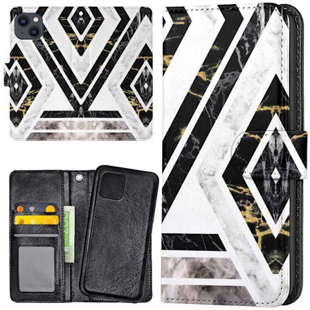 iPhone 15 Plus - Plånboksfodral/Skal Krokigt Mönster