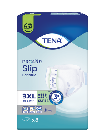 Tena Slip Bariatric Super, 3X-Large, 8 stk.