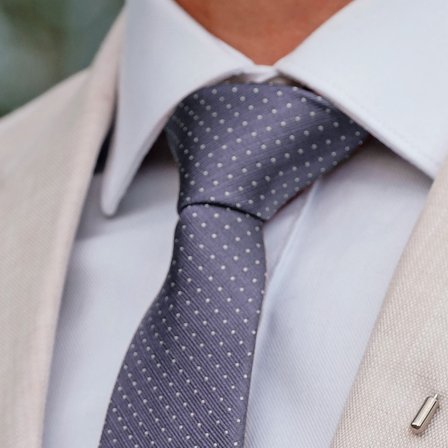 Grey Polka Dot Silk 6cm Tie for Men - Patterned Ties