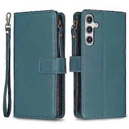 Til Samsung Galaxy A15 4G/5G Etui Wallet PU Læder Stand Telefon Cover (Grøn)