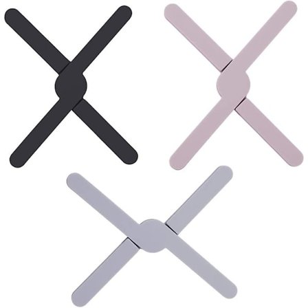 3 stk sammenleggbare silikon-trivetter, silikon-bordmatter, varmebestandige gryteunderlag, sett for