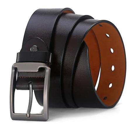Herrbälte i äkta läder Modebälten i legering Spänne lyxiga jeansbälten för män affärsbälte kvinnligt bälte PJRZ-Coffee