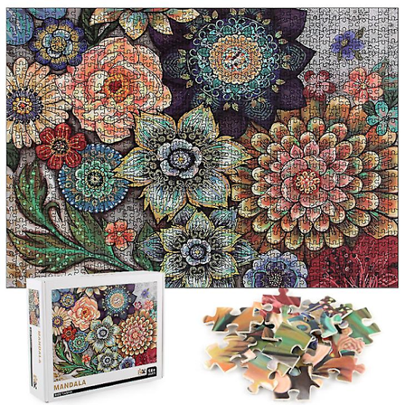 1000 stk. Mandala Blomst Puslespil DIY Legetøj Samling Billeddekoration