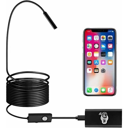 WiFi Borescope inspektionskamera Megapixel HD Endoskopkamera Semi-Rigid Flexibla inspektionskameror med 5m kabel Kompatibel med iOS/Android/Tablet/