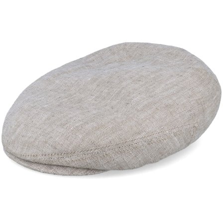 Stetson - Beige Flatcap Cap - Kent Linen Natural Flat Cap @ Hatstore