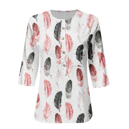 Damblus Loose-fit Pullover Shirt Office Lady Summer Top