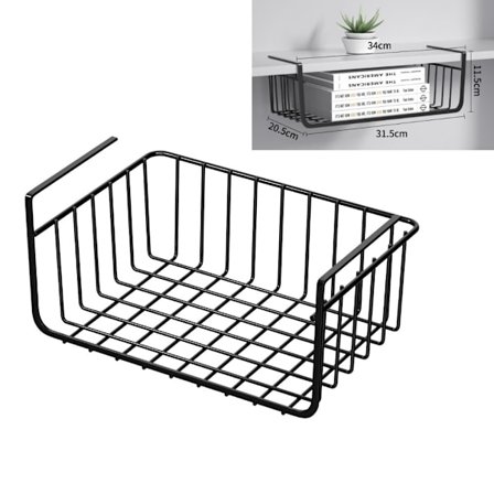 Korg under hylla, hängande förvaringskorgar för effektiv köks- och skåpförvaring - Hängande organiseringshyllor