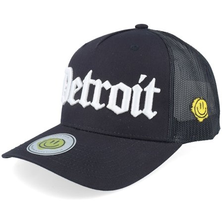 Lucid Smile - Preto trucker Boné - Detroit 3d Script Black A-frame Trucker @ Hatstore