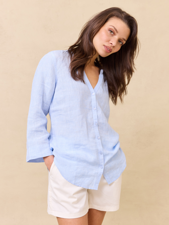 Jean Paul Femme - Lucia linbluse - Dame - Blå - Skjorter & Bluser - M