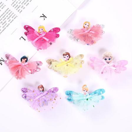 Värikäs prinsessa hiusleike pitsi hiusnauhat klipsilla tytöt hiukset A