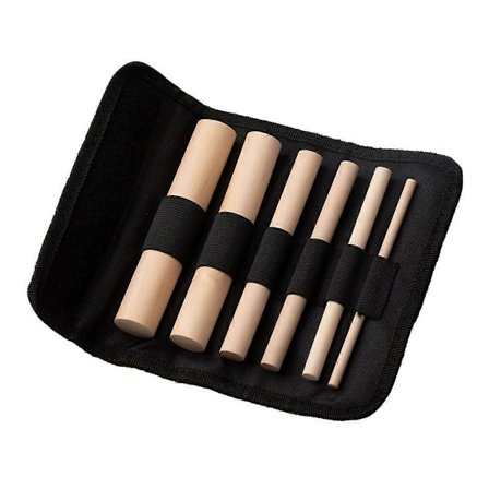 6 stk. tresylinder-sett for håndverk for trådforming, trepinner