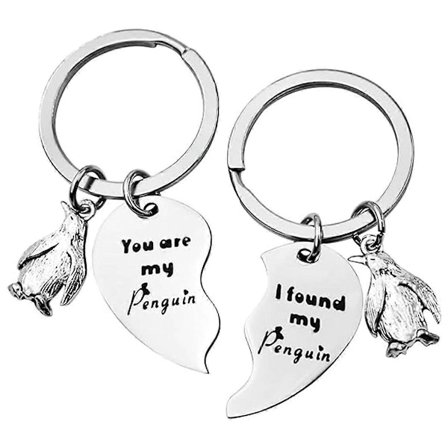 Romantisk Valentinsdagsgave til par: Du er min pingvin, og jeg har funnet min pingvin-nøkkelring; en perfekt jubileumsgave til par.
