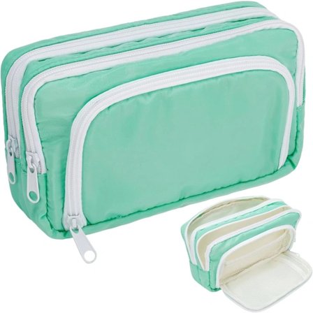 Abrikos penalhus med rum Store penalhuse Multifunktionel penal Preppy penal Stationery Organizer Æstetiske makeup tasker Grøn