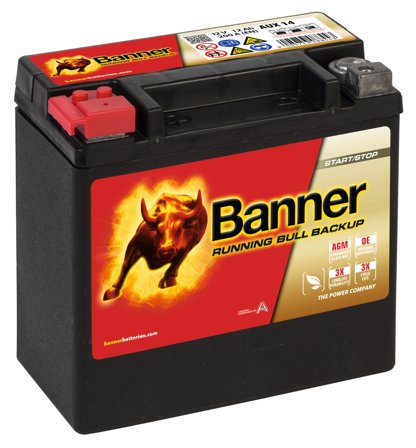 Banner Running Bull BackUp 51400M Startbatteri 12V, 12 Ah, Elfördelning & strömförsörjning