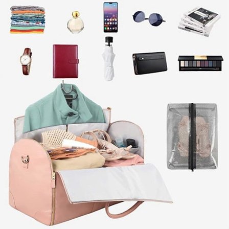 Muunneltava matkavaatepussi, käsimatkatavaroihin sopiva vaatepussi, 100% uusi