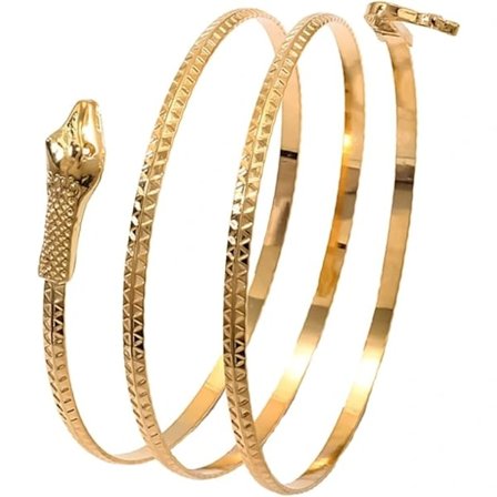 Guld Slange Armbånd Armmanchet Slangeformet Armmanchet Spiral Slange Armbånd Spiral Slange Armbånd til Halloween Fødselsdagssmykker