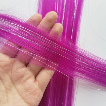 Clip in värilliset hiuspidennykset sekoitettu hopea tinsels synteettinen 2 in 1 Rainbow Hairpiece Juhlien kohokohdat naisten tytöille