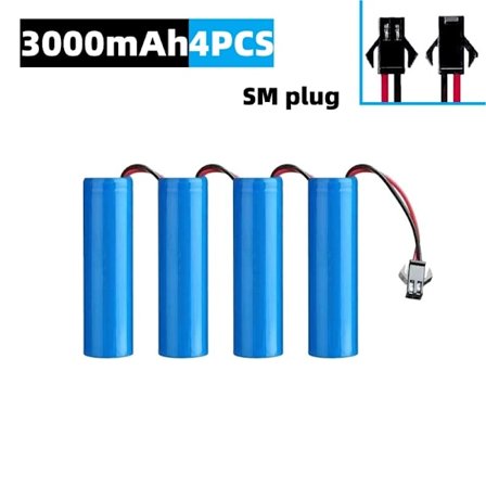SM Plug 18650 Lithium Ion Uppladdningsbart batteri 3,7V 3000mAh med PCB för Q85 Q70 RC Helikopter Flygplan Bil Ship Gun Toy Etc