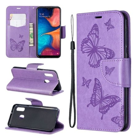 Butterfly Samsung Galaxy A20e kotelot - Violetti