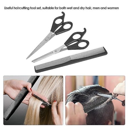 3 stk./sæt Hårklippende Udtyndingssaks Sæt Hår Saks Hår Kam Sæt Professionelle Frisørsakse Med Hår Kam