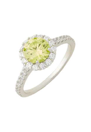 Sigrid Ring silver Apple Green Ringar Dam Grön 17