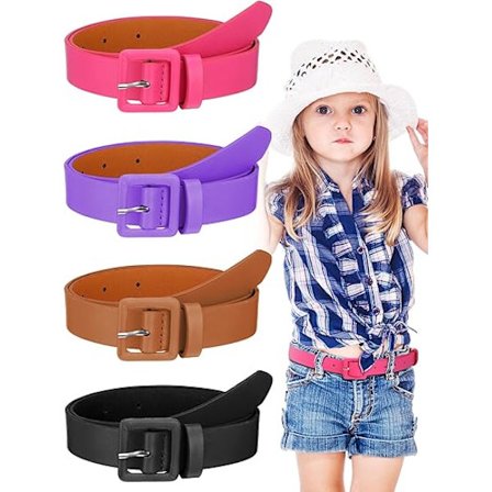 4 stk. Børnelæderbælter til piger Søde småbørnsbælter Tyndt bælte