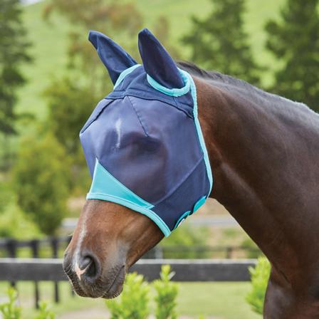 Weatherbeeta Comfitec Fine Mesh Mask Med Öron Full Navy/turquo