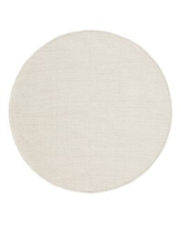Ullmatta enfärgad Torsby Rund Vit - 120 cm - KM Carpets