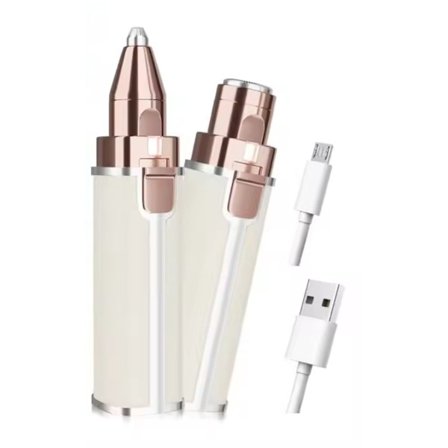 Ansigtsbehåringsfjerner til kvinder, øjenbrynstrimmer og ansigtsbehåringstrimmer, 2-i-1 ansigtsskraber, genopladelig elektrisk hårfjerner til kvinder,