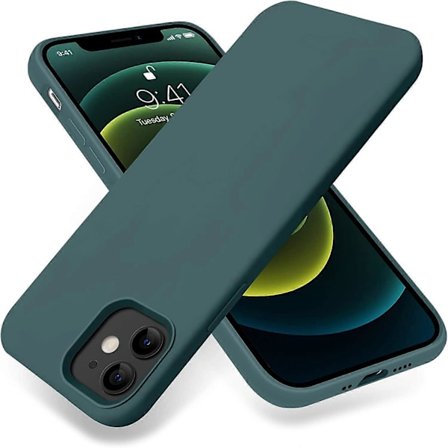 Støtsikker Designet for iPhone 12 Mini Etui, Flytende Silikon Telefonveske med [Myk Anti-Riper Mikrofiber Fôr] Fallbeskyttelse 5,4 tommer Slank Tynn