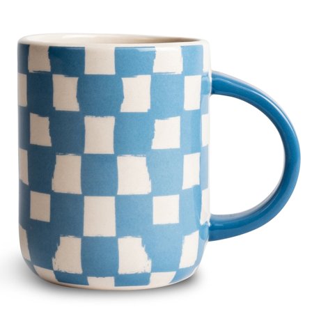 Byon Liz mugg rutig, blå/vit | Dukning & Servering > Muggar & Koppar > Kopp | Bagaren och Kocken