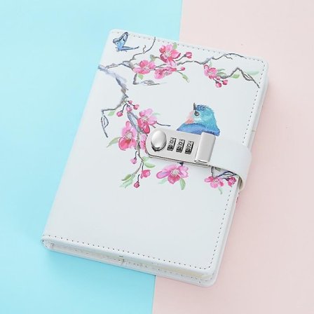 A5 Kreativt Passordlås Journal PU Lærkombinasjonslås Dagbok Lås Journal Dagbok
