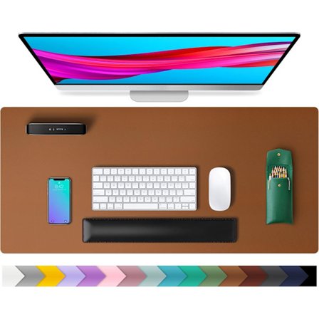 Skrivebordsunderlag, PU-læder skrivebordsunderlag, musemåtte, skridsikker skrivebordsbeskytter