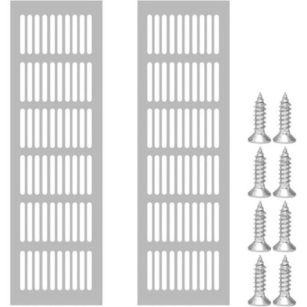 Skoskap Aluminium Ventilasjonsgitter - Sølv 8*25cm 2stk