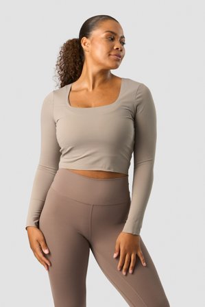 Nimble Soft Cropped LS Greige