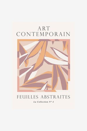 Malerifabrikken - Juliste Feuilles abstraites 3 - Beige - Julisteet - - Homeroom