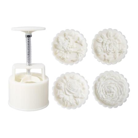 Månekakeform i plast 3D-roseformede stempler Cookie Cutter Forms 150g eller 200g DIY-baketilbehør Midt-Autumn Festival