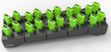 Zebra RS2100 20-Slot Scanner Charger, Allows Charging of 20 RS2100 Wearable Scanners, Requires PWR-BGA12V108W0WW, DC line cord CBL-DC-382A1-01 and