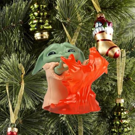 Baby Yoda-anheng juletre flatt hengende ornament Xmas 6#