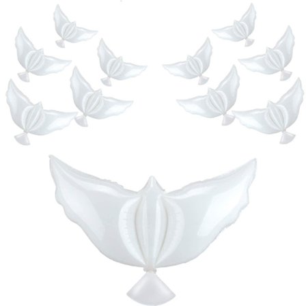 10/20 Pak Hvide Fredsdue Ballon Flyvende Due Til Bryllupper, Jubilæer, Dåb, Fødselsdage Og Mindehøjtideligheder Andre Lejligheder - Miljøvenlig Biode