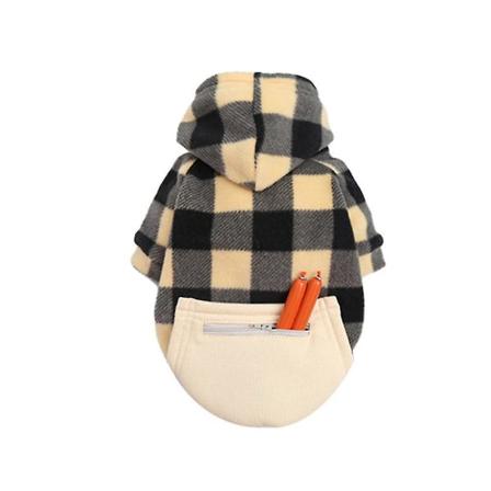 Koselig Hunde Vinterfrakk, vindtett Hundejakke Britisk stil Plaid Cold We