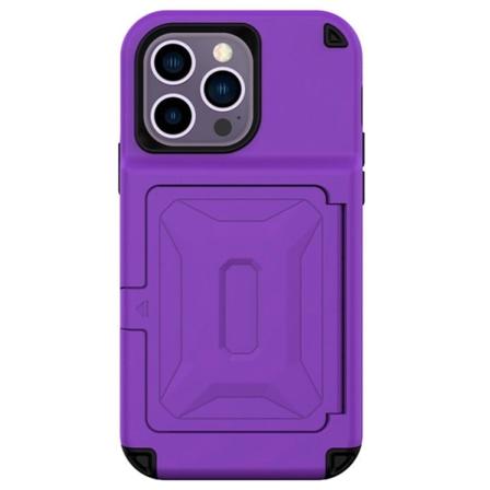 Iphone 14 Pro Skal Korthållare Mirror Kickstand - Lila