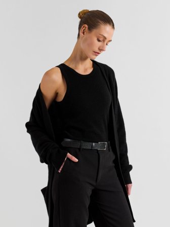 Lang cardigan til dame "Solveig" | Ren Cashmere | Kashmina XL