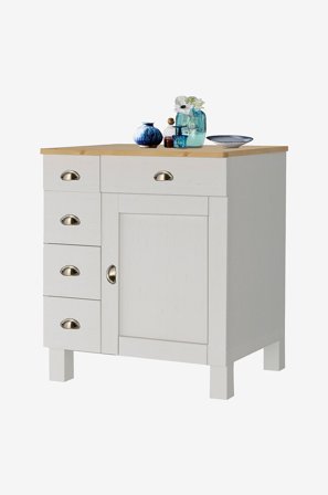 Loft24 - Sideboard Toscana 1 ovi/5 laatikkoa - Valkoinen - Senkit & sivupöydät - - Homeroom