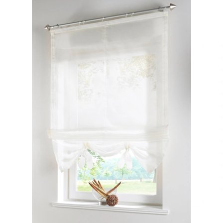 Hvit, BxH 140 x 155 cm 1-delt rullegardin med maljer, gardiner-XF5-