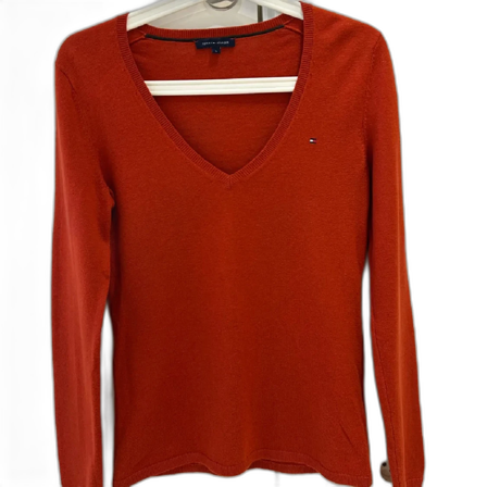 Rostfärgad v-ringad tröja Tommy Hilfiger