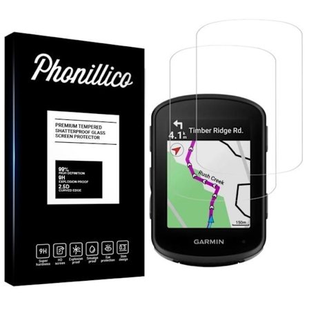 Hærdet Glas - Phonillico - Pakke 2 - Kompatibel med Garmin Edge 540/840 - Ridsefast - Skærmbeskyttelse