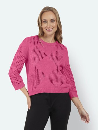 SIGNATURE - 3/4 Ærmet Strik - Pink