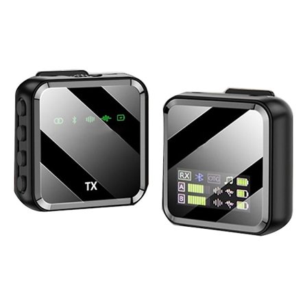 Trådløs Lavalier Mikrofon Bærbar Anti-interferens Støjreduktion Optagelse Digital Display Str